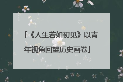 《人生若如初见》以青年视角回望历史画卷