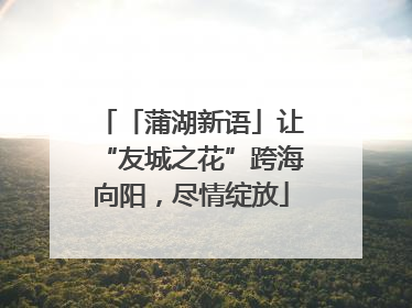 「蒲湖新语」让“友城之花”跨海向阳，尽情绽放
