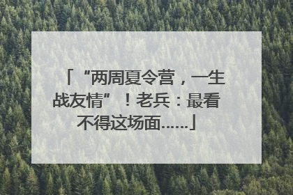 “两周夏令营，一生战友情”！老兵：最看不得这场面……