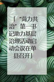 “菏力共治”第一书记助力基层治理活动启动会议在单县召开