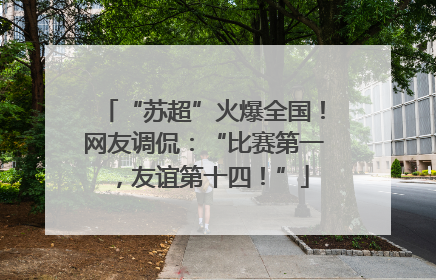 “苏超”火爆全国！网友调侃：“比赛第一，友谊第十四！”