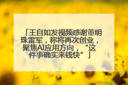 王自如发视频感谢董明珠雷军，称将再次创业，聚焦AI应用方向，“这件事确实来钱快”