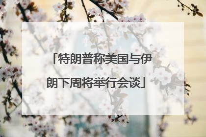 特朗普称美国与伊朗下周将举行会谈