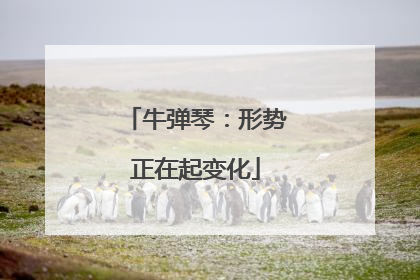牛弹琴：形势正在起变化
