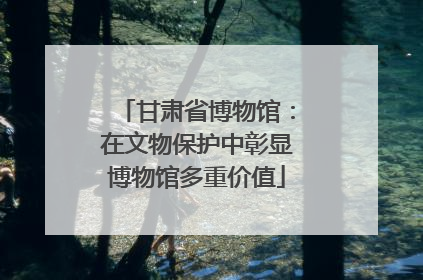 甘肃省博物馆：在文物保护中彰显博物馆多重价值