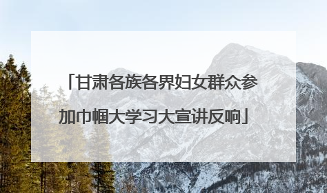 甘肃各族各界妇女群众参加巾帼大学习大宣讲反响
