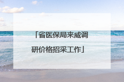 省医保局来威调研价格招采工作