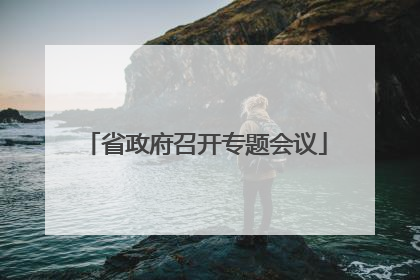 省政府召开专题会议