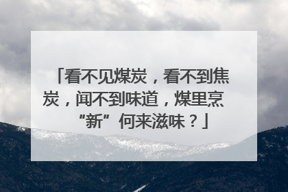 看不见煤炭，看不到焦炭，闻不到味道，煤里烹“新”何来滋味？