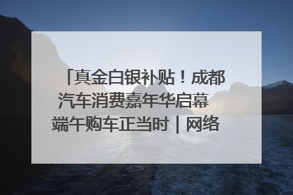 真金白银补贴！成都汽车消费嘉年华启幕 端午购车正当时｜网络中国节·端午
