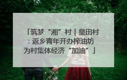 筑梦“湘”村｜皇田村：返乡青年开办榨油坊 为村集体经济“加油”