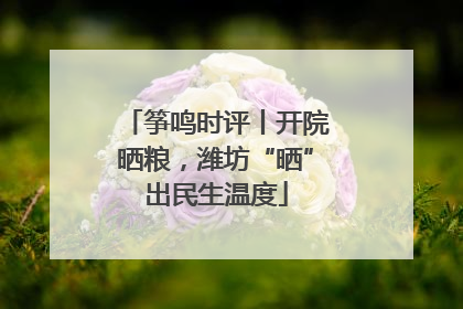 筝鸣时评丨开院晒粮，潍坊“晒”出民生温度