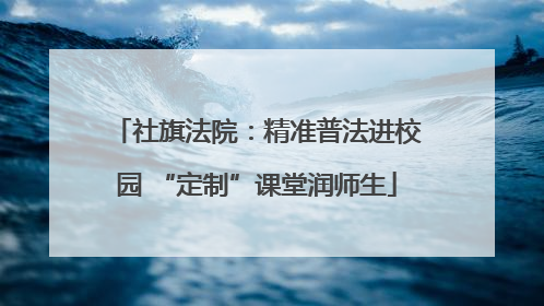 社旗法院：精准普法进校园 “定制”课堂润师生