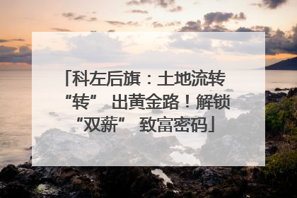 科左后旗：土地流转 “转” 出黄金路！解锁 “双薪” 致富密码