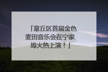 章丘区首届金色麦田音乐会在宁家埠火热上演！
