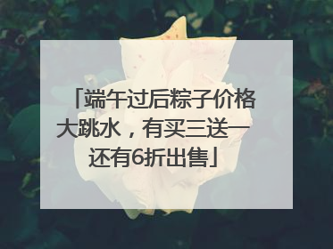 端午过后粽子价格大跳水，有买三送一还有6折出售