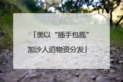美以“插手包揽”加沙人道物资分发