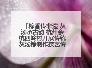 粽香传非遗 灰汤承古韵 杭州余杭四岭村开展传统灰汤粽制作技艺传承活动
