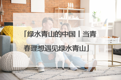 绿水青山的中国丨当青春理想遇见绿水青山