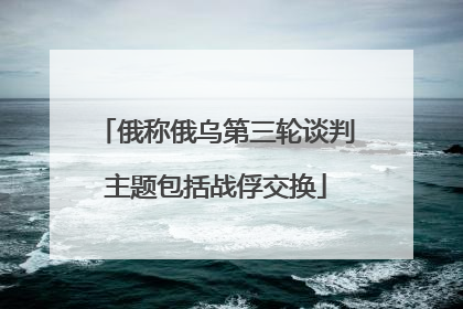 俄称俄乌第三轮谈判主题包括战俘交换