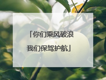 你们乘风破浪 我们保驾护航