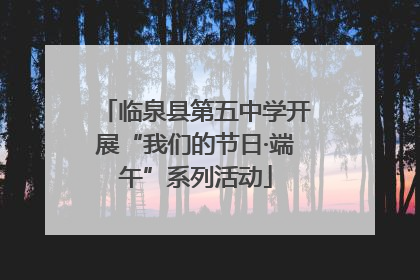 临泉县第五中学开展“我们的节日·端午”系列活动