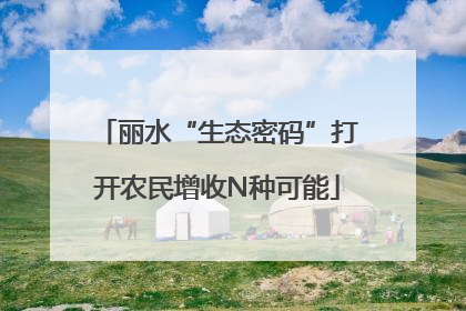 丽水“生态密码”打开农民增收N种可能