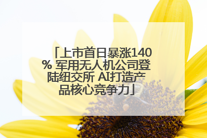 上市首日暴涨140% 军用无人机公司登陆纽交所 AI打造产品核心竞争力