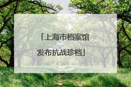 上海市档案馆发布抗战珍档