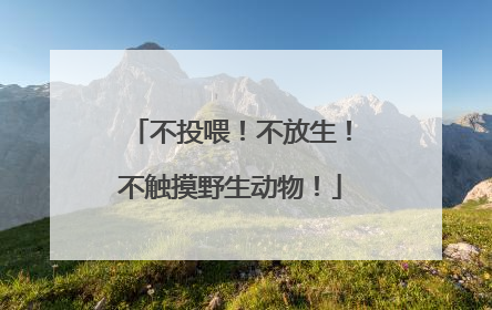 不投喂！不放生！不触摸野生动物！