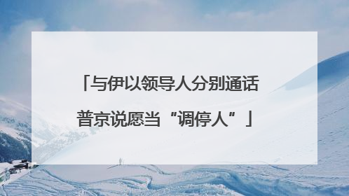 与伊以领导人分别通话 普京说愿当“调停人”
