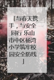 与春天携手，与安全同行 乐山市中区杨湾小学筑牢校园安全防线