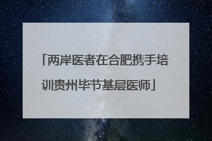 两岸医者在合肥携手培训贵州毕节基层医师