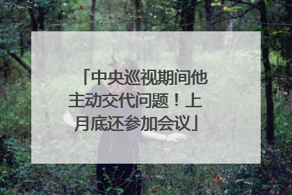 中央巡视期间他主动交代问题！上月底还参加会议