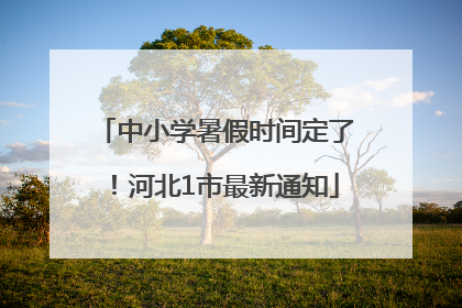 中小学暑假时间定了！河北1市最新通知