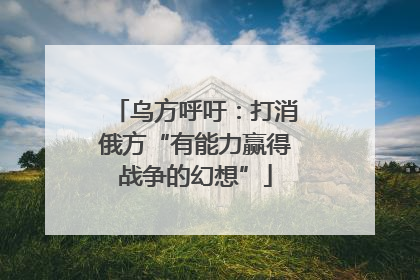 乌方呼吁：打消俄方“有能力赢得战争的幻想”