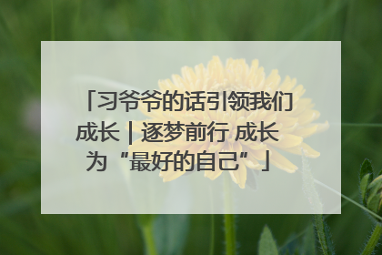 习爷爷的话引领我们成长｜逐梦前行 成长为“最好的自己”