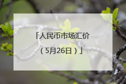 人民币市场汇价（5月26日）