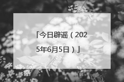 今日辟谣（2025年6月5日）