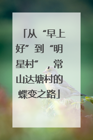 从“早上好”到“明星村”，常山达塘村的蝶变之路