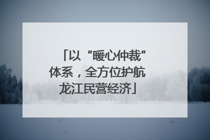 以“暖心仲裁”体系，全方位护航龙江民营经济