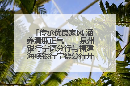 传承优良家风 涵养清廉正气——泉州银行宁德分行与福建海峡银行宁德分行开展主题党日活动