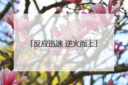 反应迅速 逆火而上