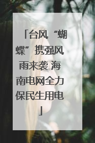 台风“蝴蝶”携强风雨来袭 海南电网全力保民生用电