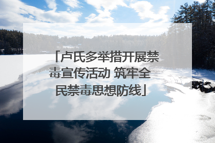 卢氏多举措开展禁毒宣传活动 筑牢全民禁毒思想防线