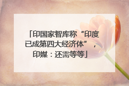 印国家智库称“印度已成第四大经济体”，印媒：还需等等