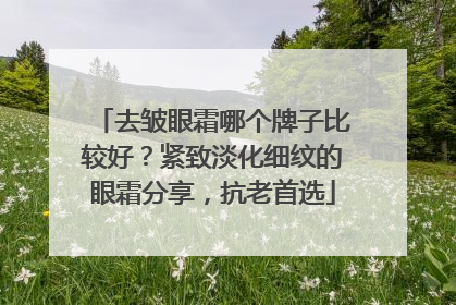 去皱眼霜哪个牌子比较好？紧致淡化细纹的眼霜分享，抗老首选