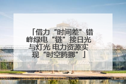 借力“时间差”错峰绿电“链”接日光与灯光 电力资源实现“时空腾挪”