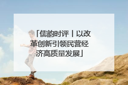 儒韵时评丨以改革创新引领民营经济高质量发展
