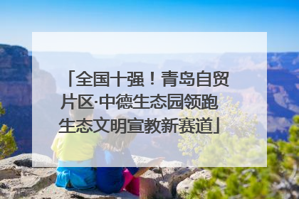 全国十强！青岛自贸片区·中德生态园领跑生态文明宣教新赛道